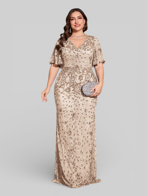 Vestido de Festa Plus Size Paetê Zanetti