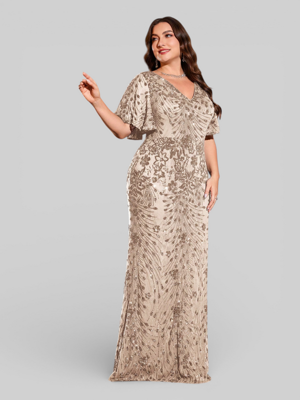 Vestido de Festa Plus Size Paetê Zanetti