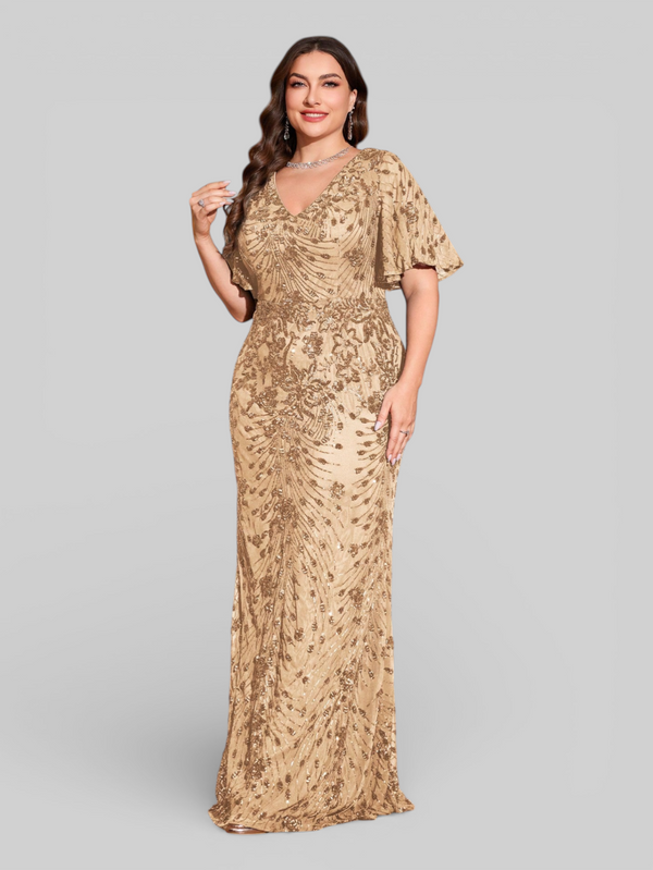 Vestido de Festa Plus Size Paetê Zanetti