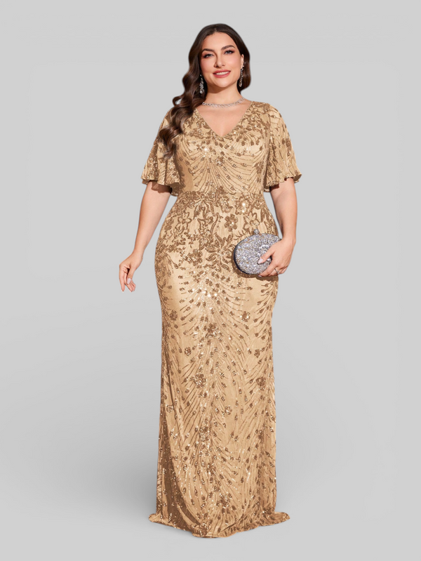 Vestido de Festa Plus Size Paetê Zanetti