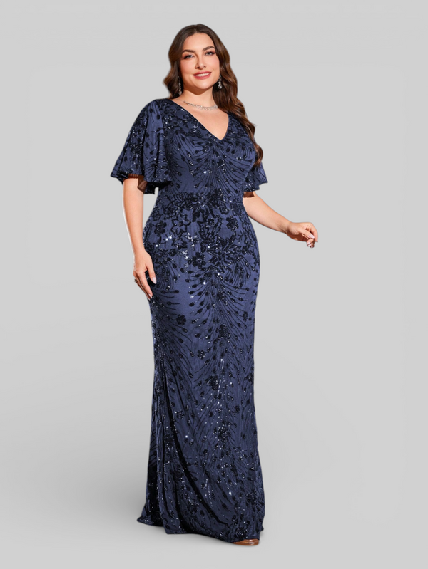 Vestido de Festa Plus Size Paetê Zanetti