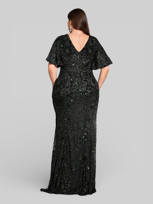 Vestido de Festa Plus Size Paetê Zanetti