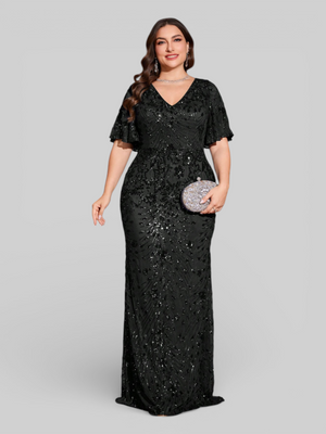 Vestido de Festa Plus Size Paetê Zanetti