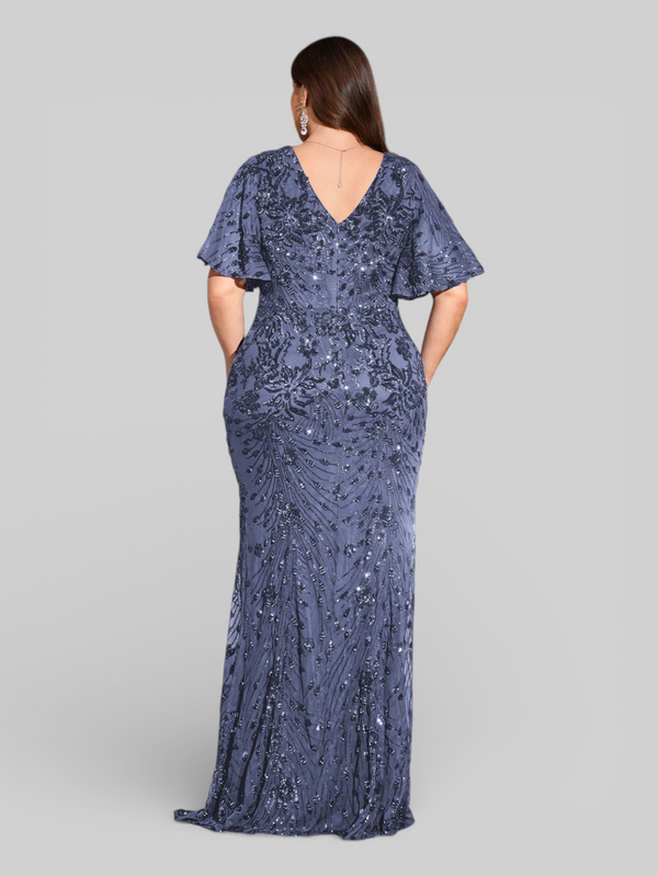 Vestido de Festa Plus Size Paetê Zanetti