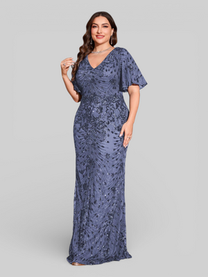 Vestido de Festa Plus Size Paetê Zanetti