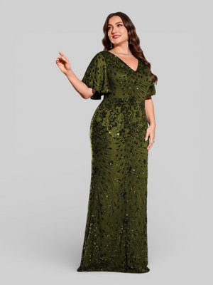 Vestido de Festa Plus Size Paetê Zanetti