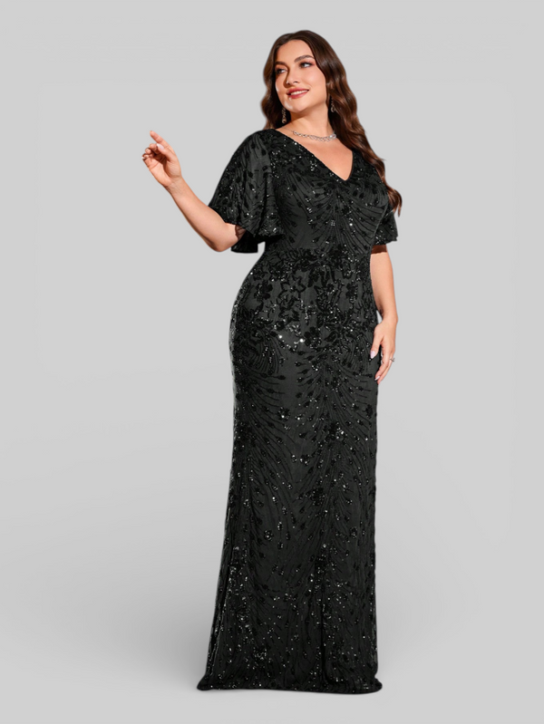 Vestido de Festa Plus Size Paetê Zanetti