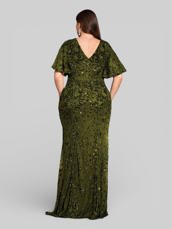 Vestido de Festa Plus Size Paetê Zanetti