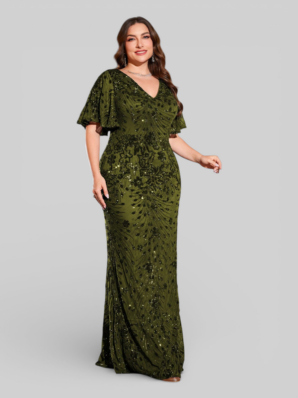 Vestido de Festa Plus Size Paetê Zanetti
