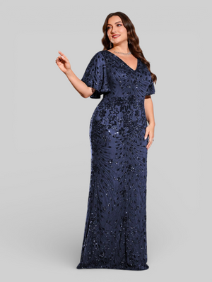 Vestido de Festa Plus Size Paetê Zanetti