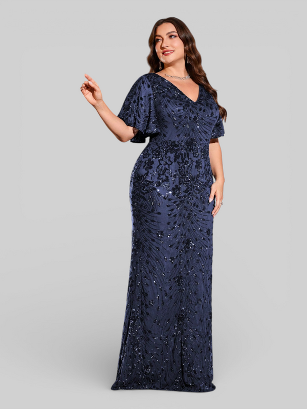 Vestido de Festa Plus Size Paetê Zanetti