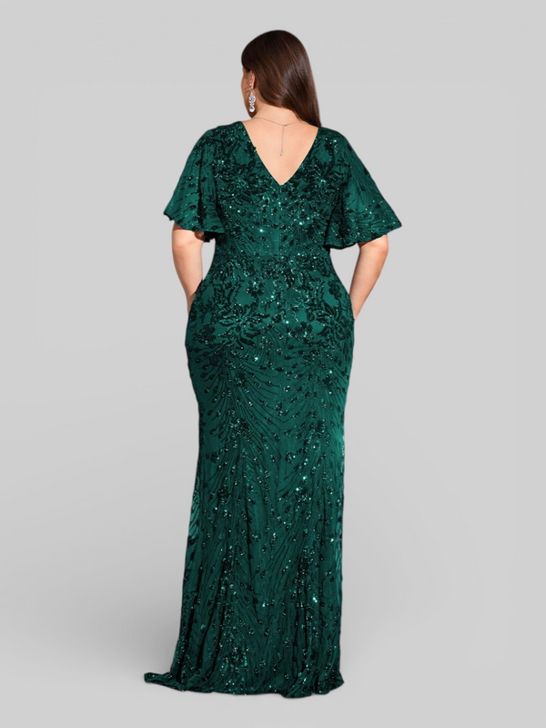 Vestido de Festa Plus Size Paetê Zanetti