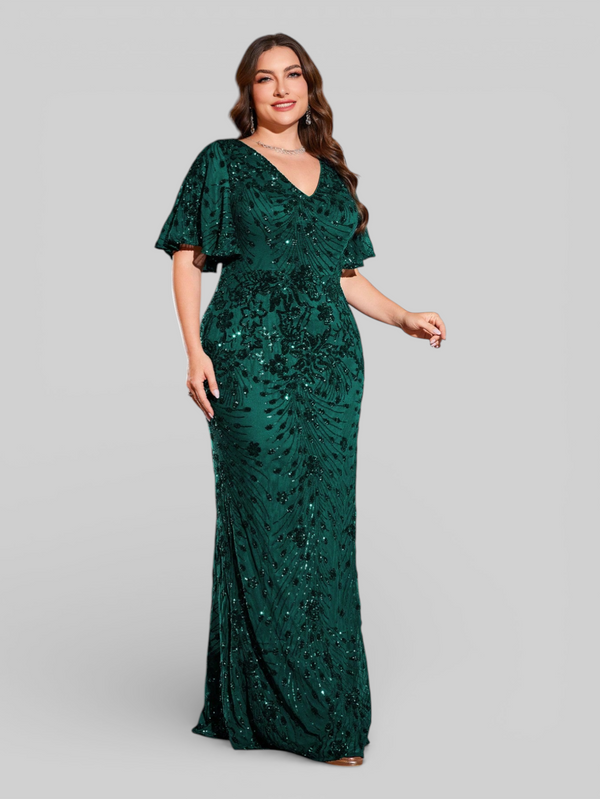 Vestido de Festa Plus Size Paetê Zanetti