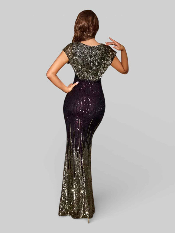 Vestido de Festa Elegance Paetê Degradê