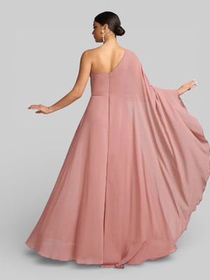 Vestido de Festa Longo Nula Manga Flowers Aurora - Aurea Dress