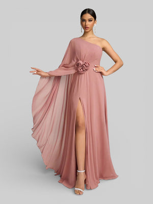 Vestido de Festa Longo Nula Manga Flowers Aurora - Aurea Dress