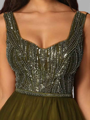 Vestido de Festa Super Luxo com Apliques Dubai New