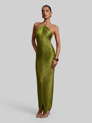 Vestido de Festa Longo Franjas em Ondas Cannes