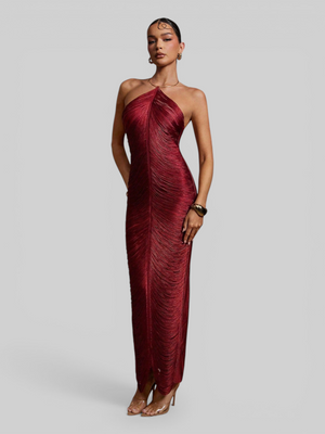 Vestido de Festa Longo Franjas em Ondas Cannes