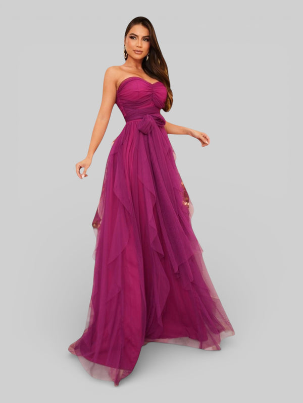 Vestido de Festa Tomara que Caia Camadas Cascata - Aurea Dress
