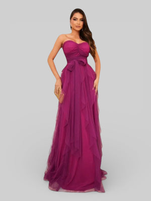 Vestido de Festa Tomara que Caia Camadas Cascata - Aurea Dress