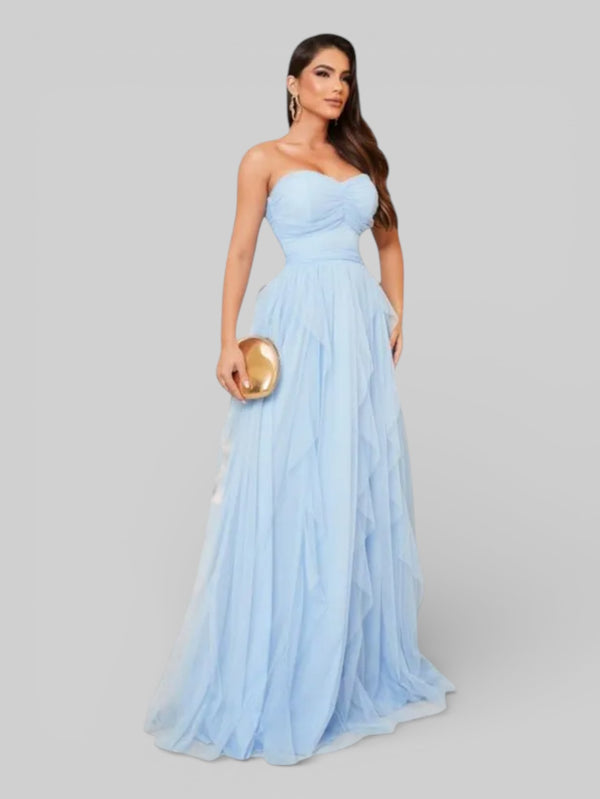 Vestido de Festa Tomara que Caia Camadas Cascata - Aurea Dress