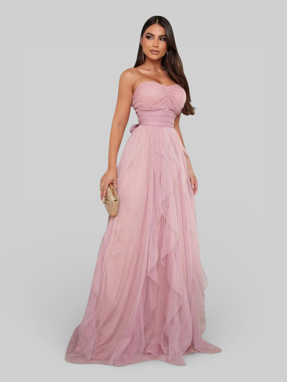 Vestido de Festa Tomara que Caia Camadas Cascata - Aurea Dress