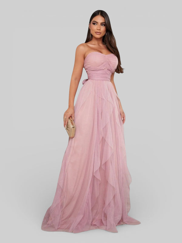 Vestido de Festa Tomara que Caia Camadas Cascata - Aurea Dress