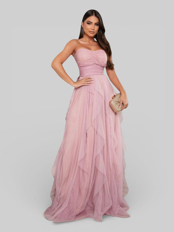 Vestido de Festa Tomara que Caia Camadas Cascata - Aurea Dress