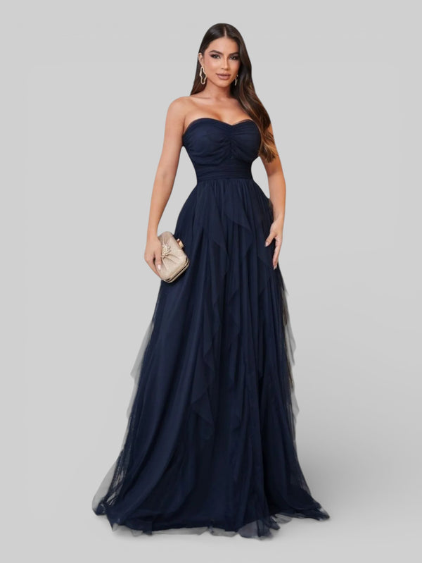 Vestido de Festa Tomara que Caia Camadas Cascata - Aurea Dress