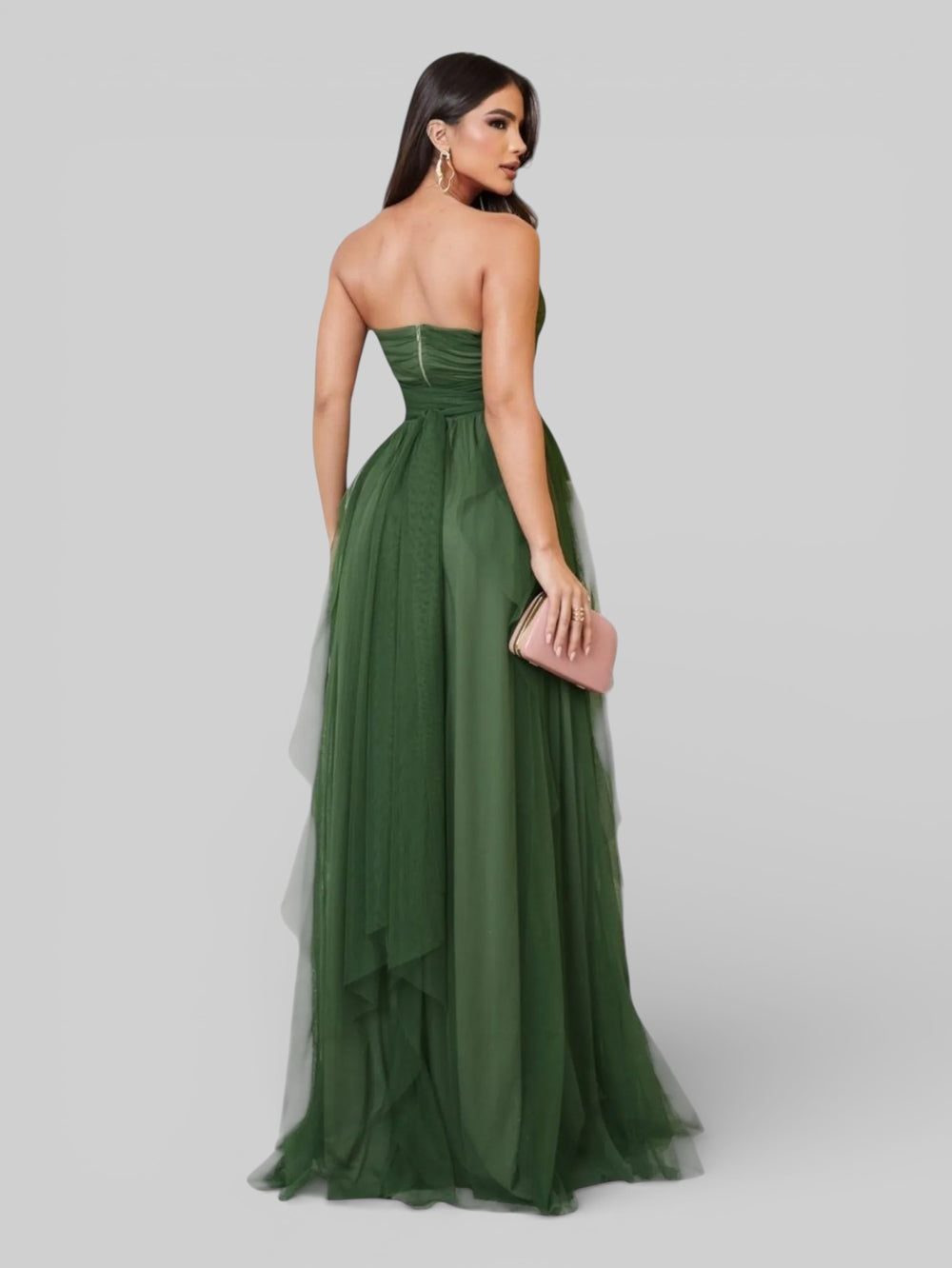 Vestido de Festa Tomara que Caia Camadas Cascata