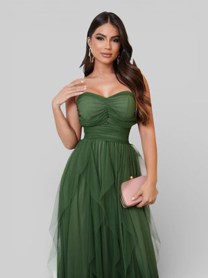 Vestido de Festa Tomara que Caia Camadas Cascata - Aurea Dress