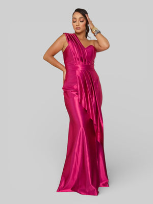 Vestido Longo de Festa Acetinado Corolla - Aurea Dress