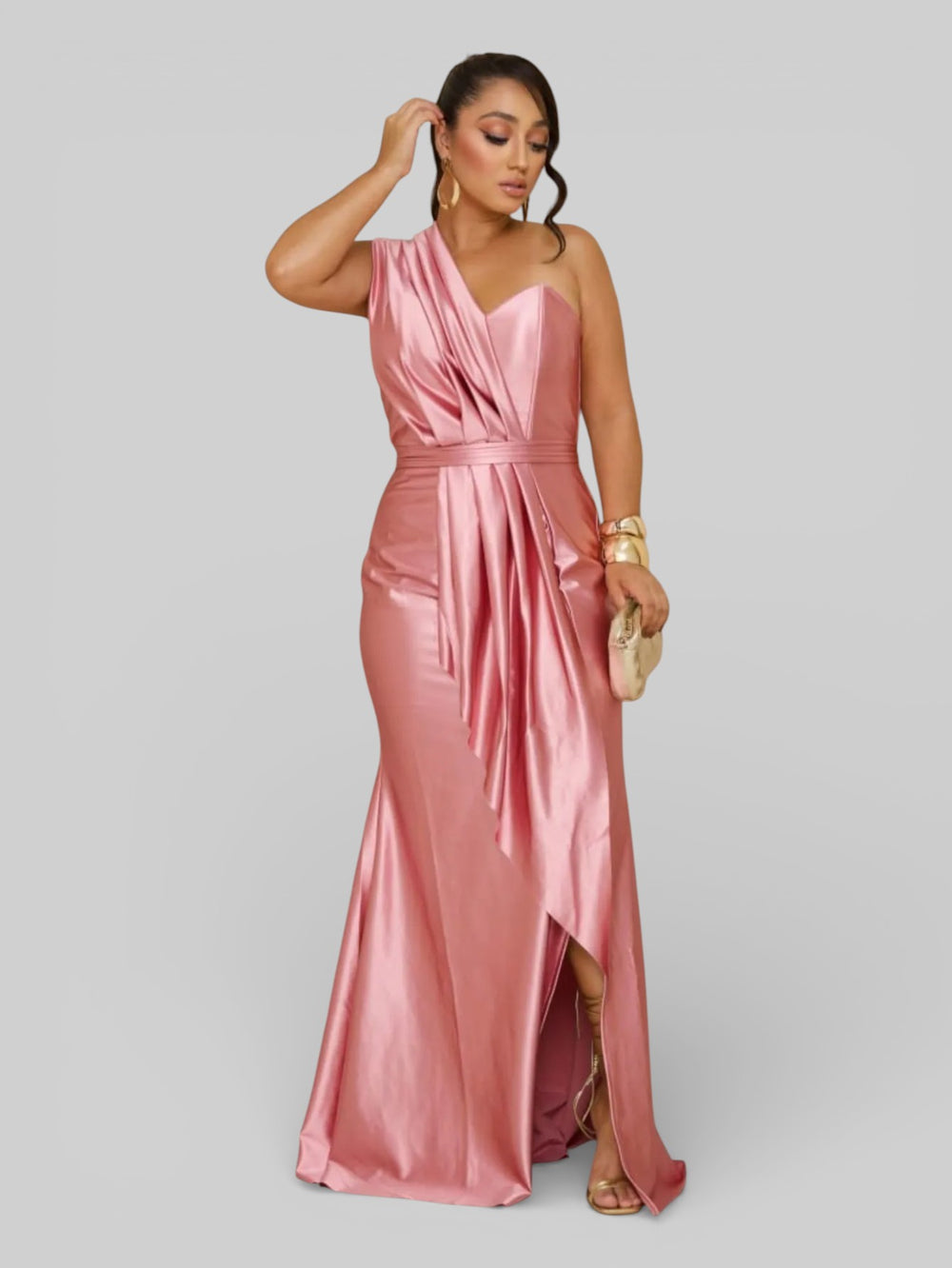 Vestido Longo de Festa Acetinado Corolla - Aurea Dress