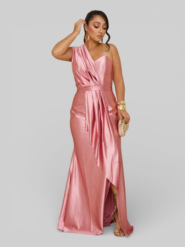 Vestido Longo de Festa Acetinado Corolla - Aurea Dress