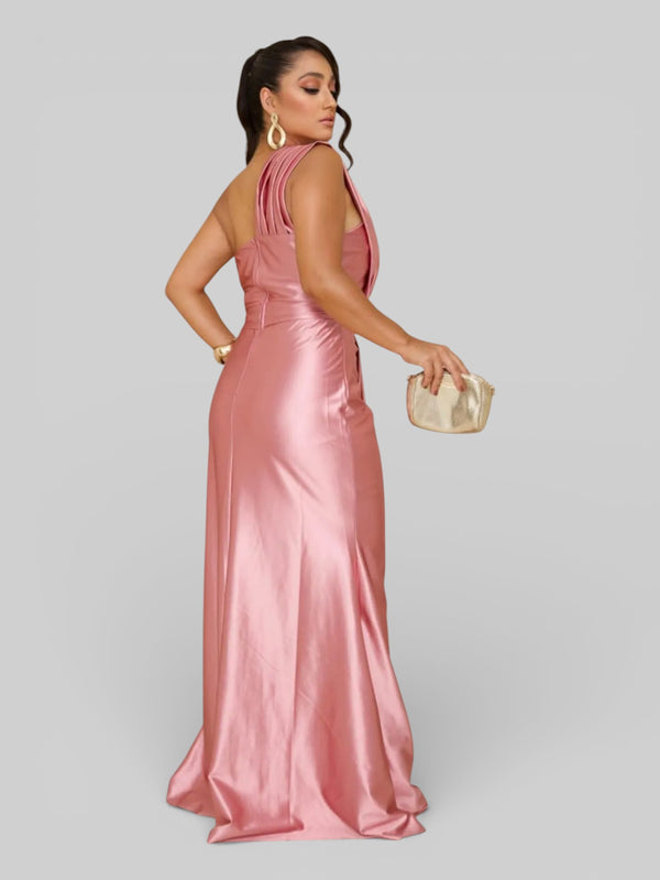 Vestido Longo de Festa Acetinado Corolla - Aurea Dress