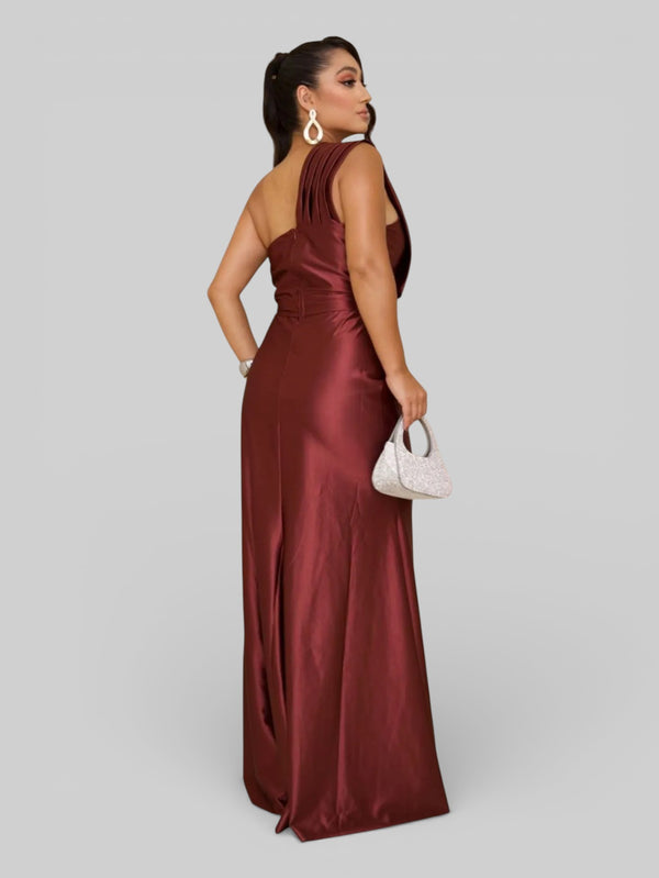 Vestido Longo de Festa Acetinado Corolla - Aurea Dress