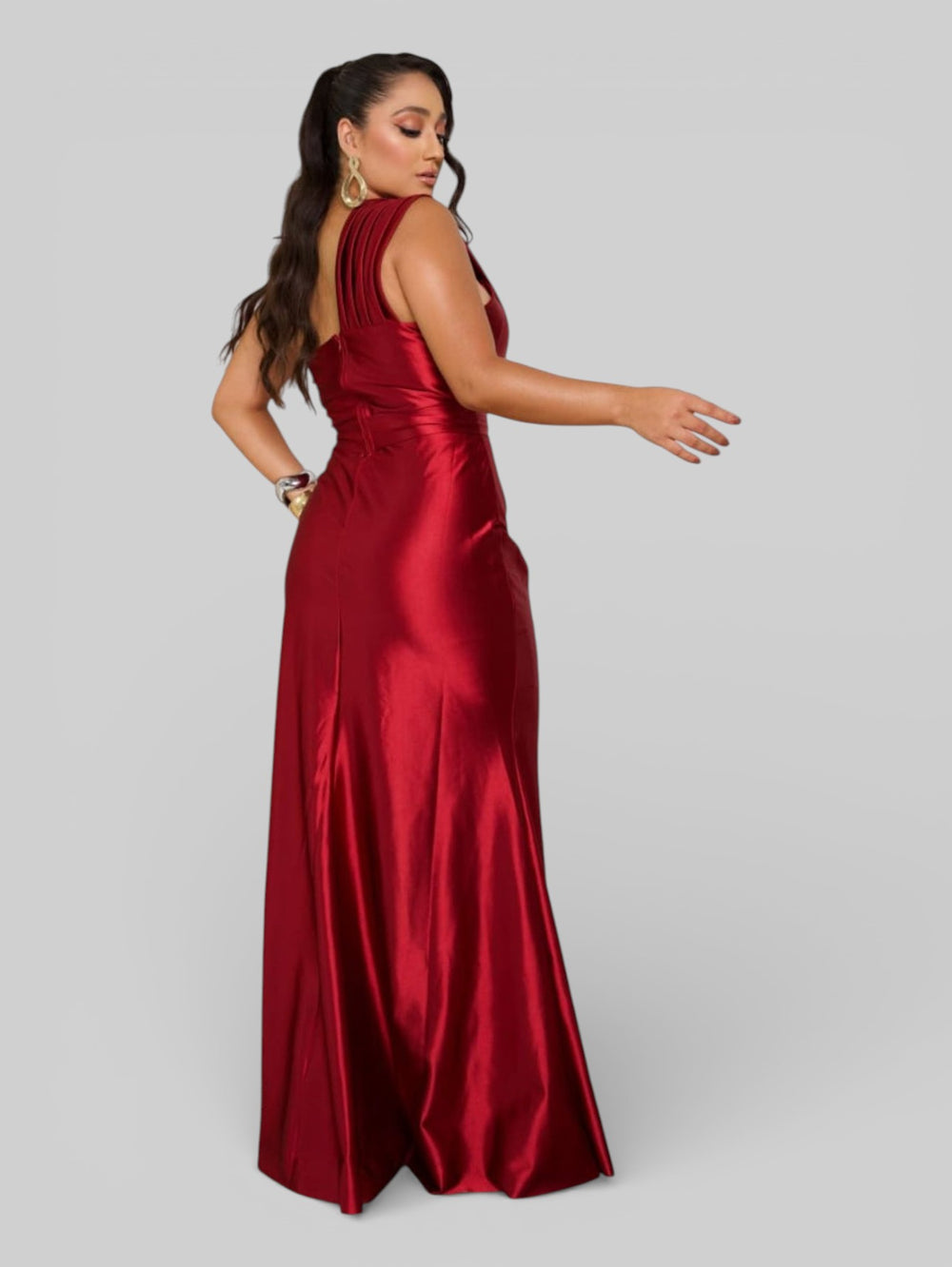 Vestido Longo de Festa Acetinado Corolla - Aurea Dress