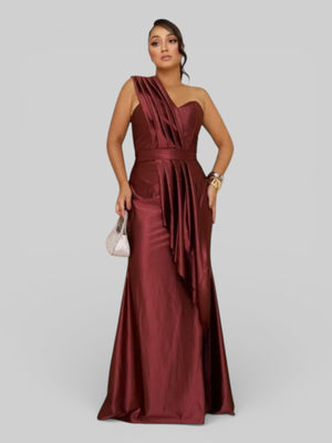 Vestido Longo de Festa Acetinado Corolla - Aurea Dress