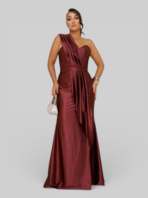 Vestido Longo de Festa Acetinado Corolla - Aurea Dress