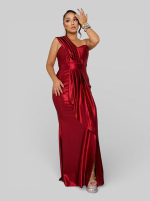 Vestido Longo de Festa Acetinado Corolla - Aurea Dress