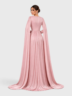 Vestido de Festa Manga Longa com Apliques Monalisa