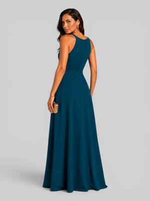 Vestido de Festa Longo Ornamento Aurea