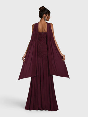 Vestido de Festa Longo Tomara que Caia Torcido Echarpe Legacy