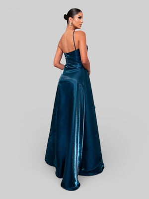 Vestido de Festa Nula Manga Zibeline Glow Dandara - Aurea Dress