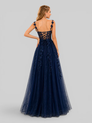 Vestido de Festa Longo Bordado com Fenda Debut