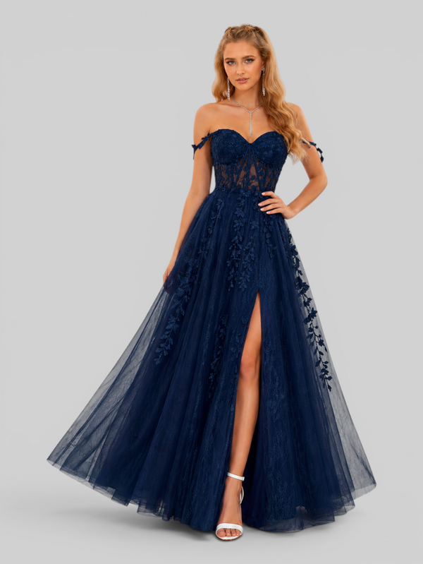 Vestido de Festa Longo Bordado com Fenda Debut