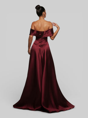 Vestido de Festa com Fenda Zibeline Flowers - Aurea Dress