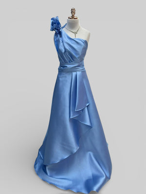 Vestido de Festa Longo Nula Manga com Flor Drape - Aurea Dress