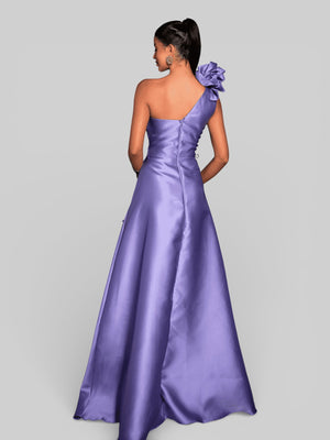 Vestido de Festa Longo Nula Manga com Flor Drape - Aurea Dress